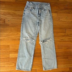 American Eagle Outfitters Light Blue Straight Leg Jeans